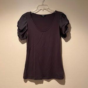 Express gray bubble sleeve top